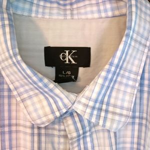 Calvin Klein Short Sleeve Dress Shirt (Size Large) No Rips/Stains
